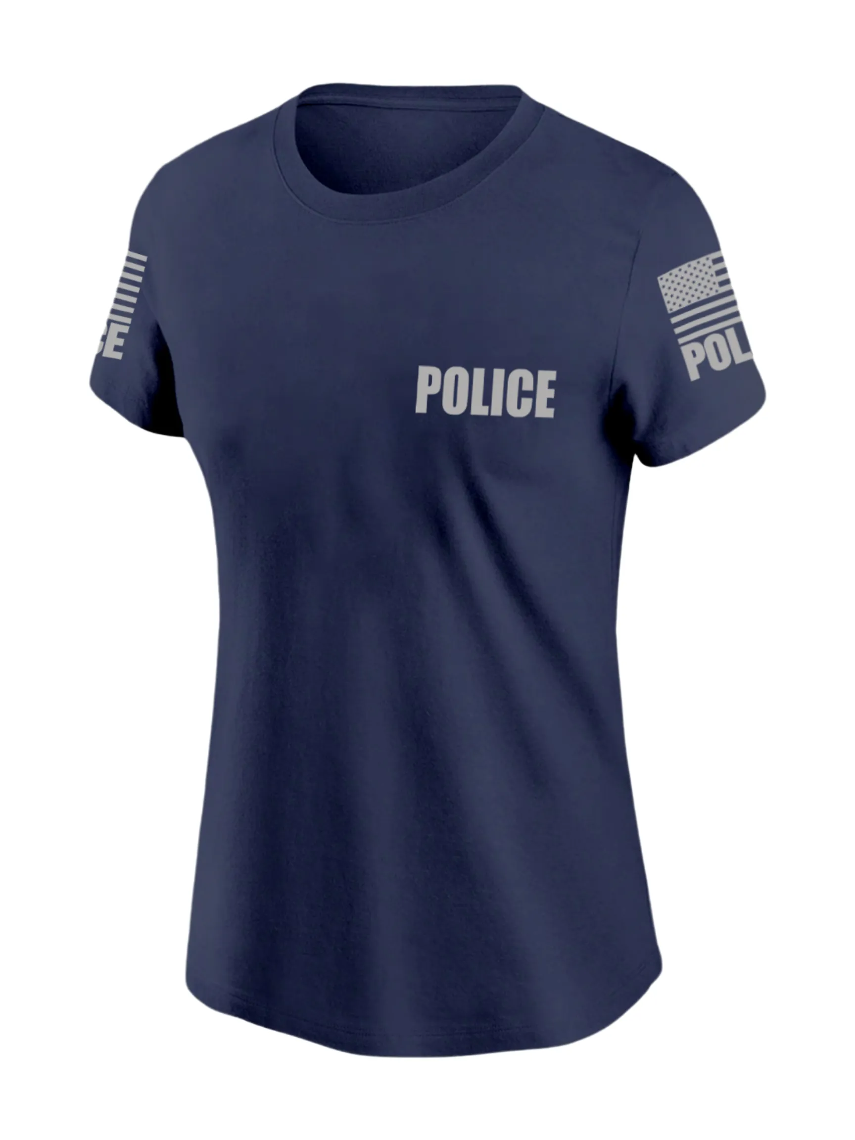 Navy Blue Police Women's Shirt - Short Sleeve (Gray)