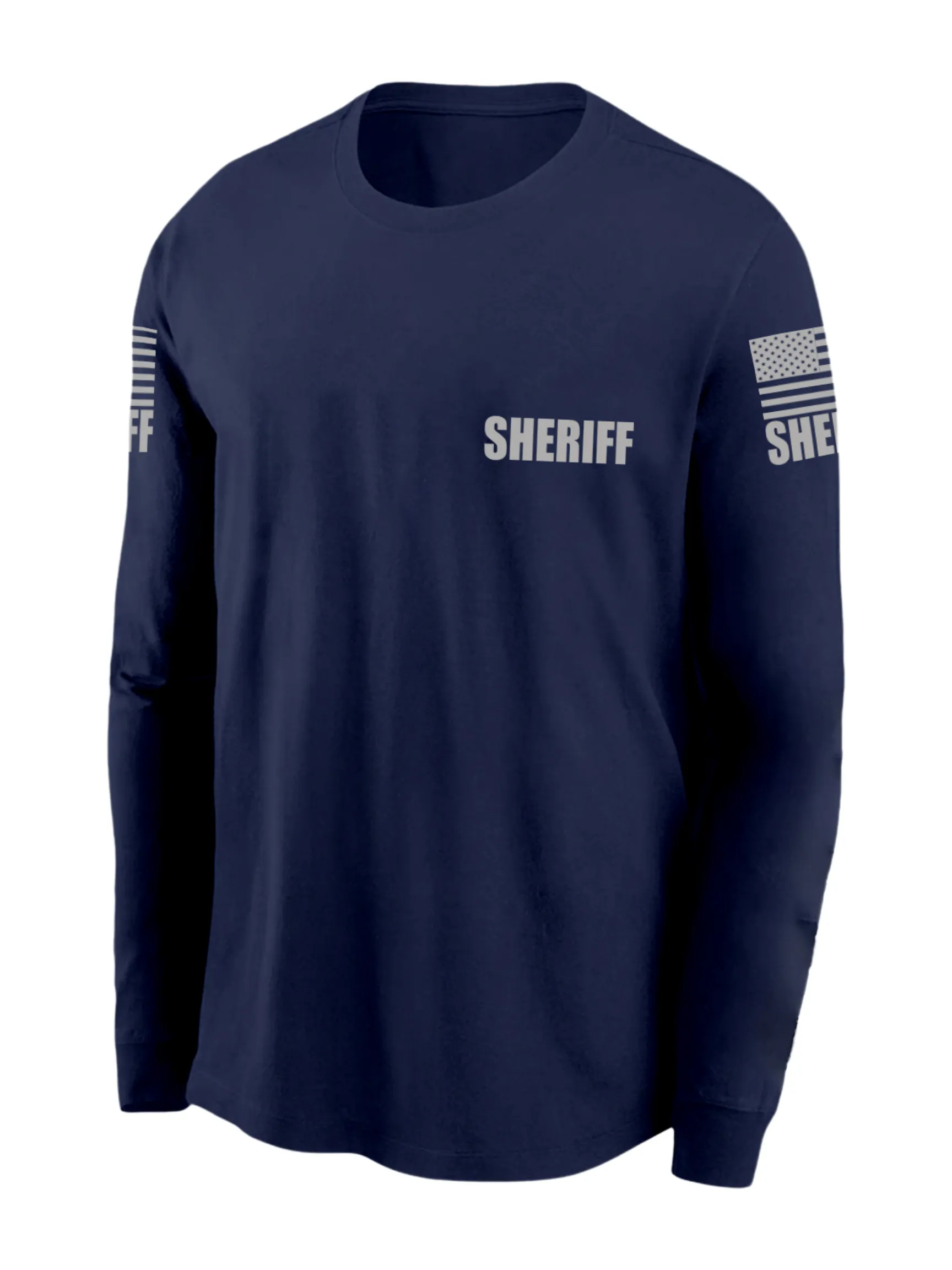 Navy Blue Sheriff Men's Shirt - Long Sleeve (Gray)