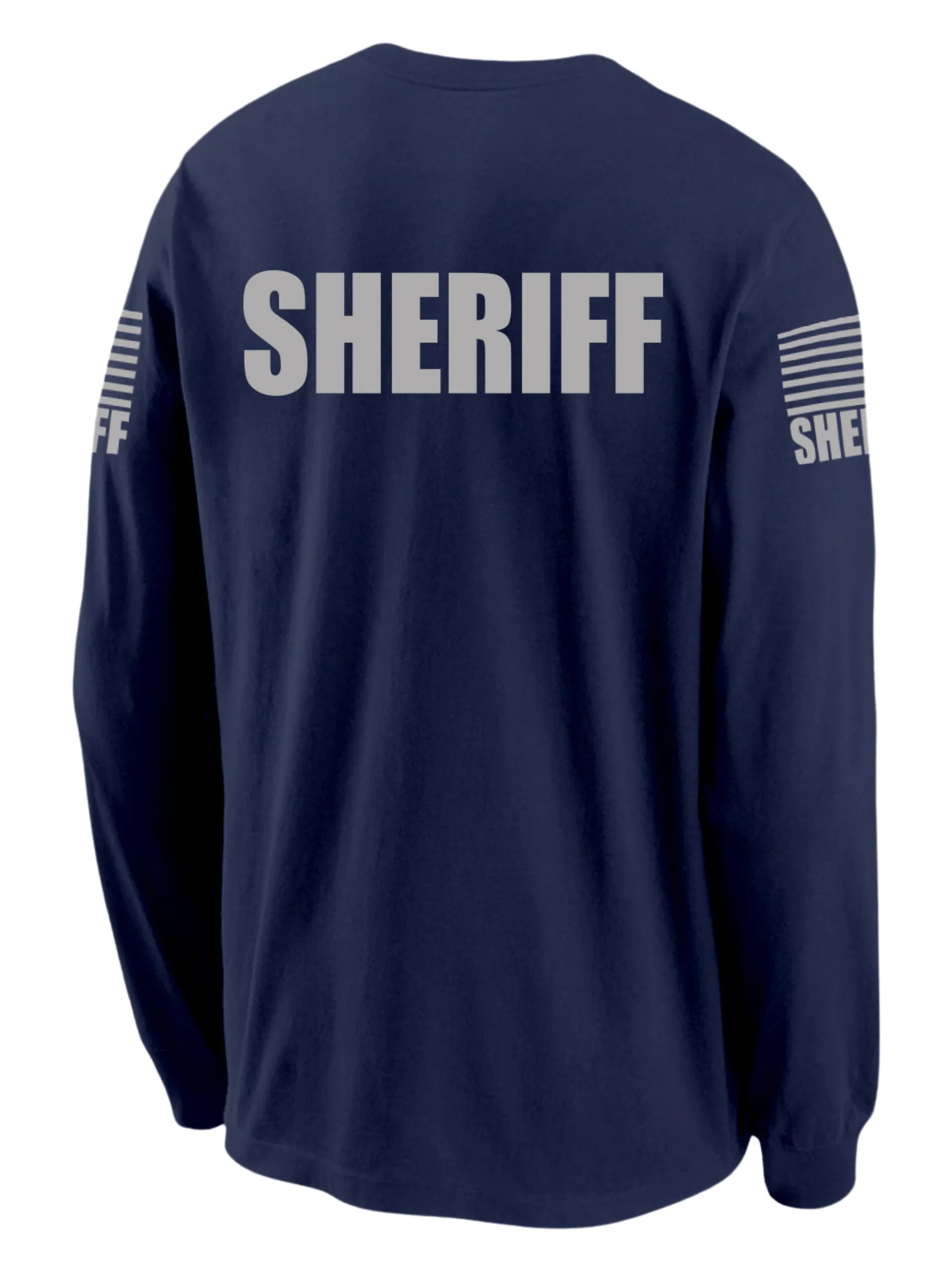 Navy Blue Sheriff Men's Shirt - Long Sleeve (Gray)