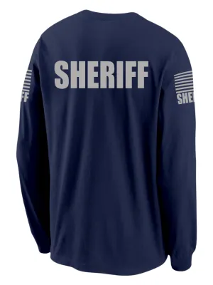 Navy Blue Sheriff Men's Shirt - Long Sleeve (Gray)