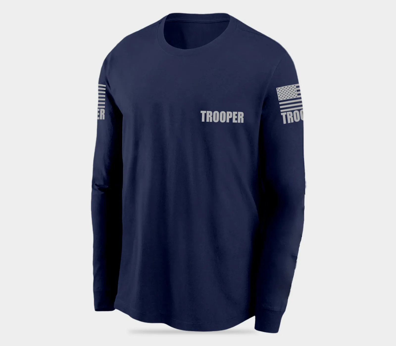 Navy Blue Trooper Men's Shirt - Long Sleeve (Gray)