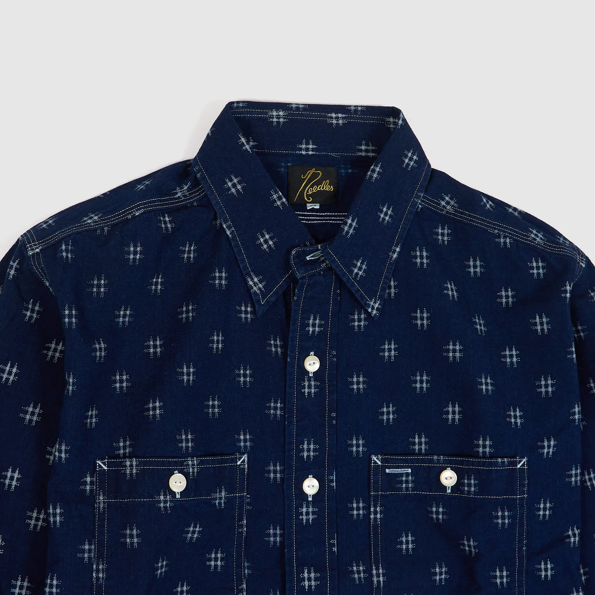 Needles Japan Printed Kasuri Work Shirt