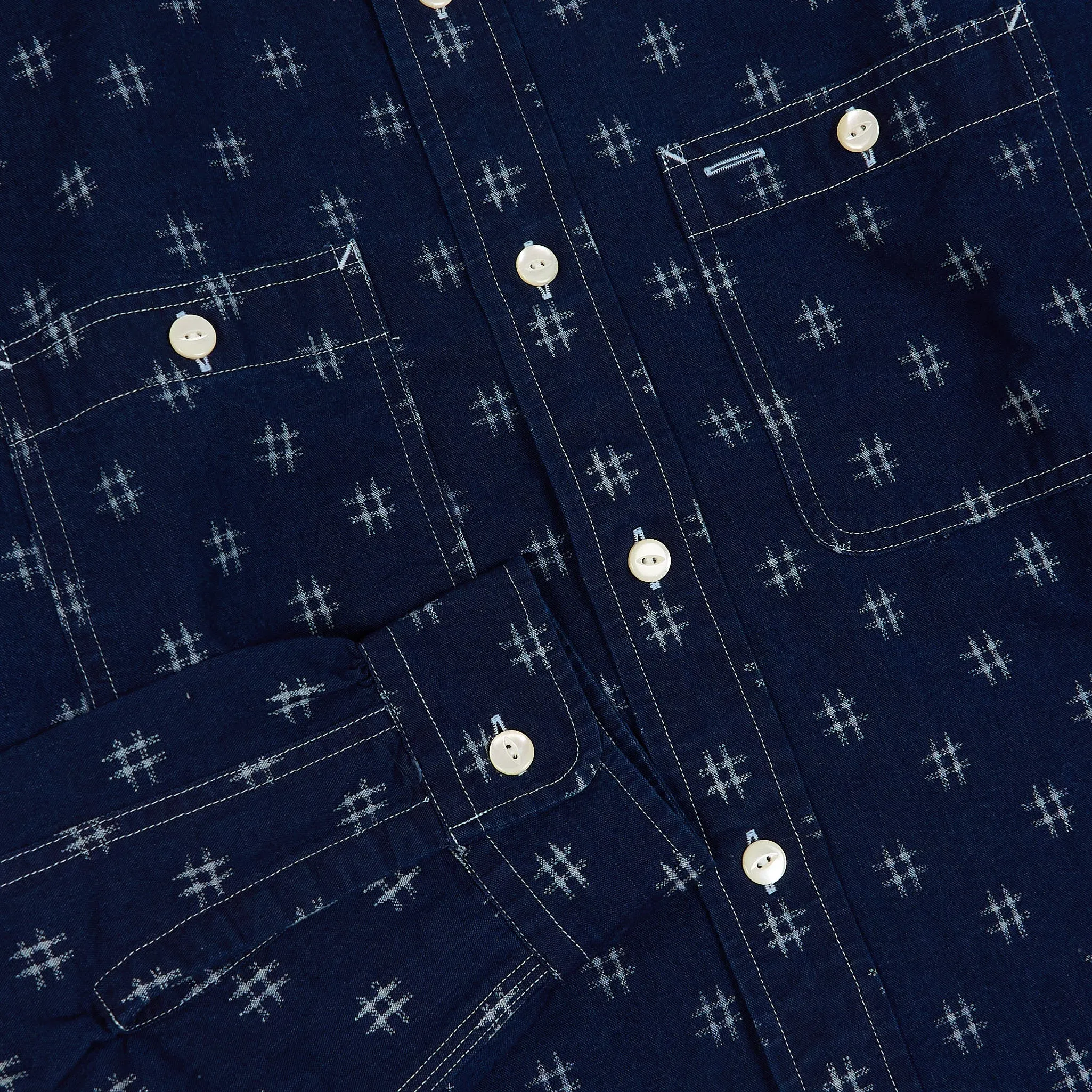 Needles Japan Printed Kasuri Work Shirt