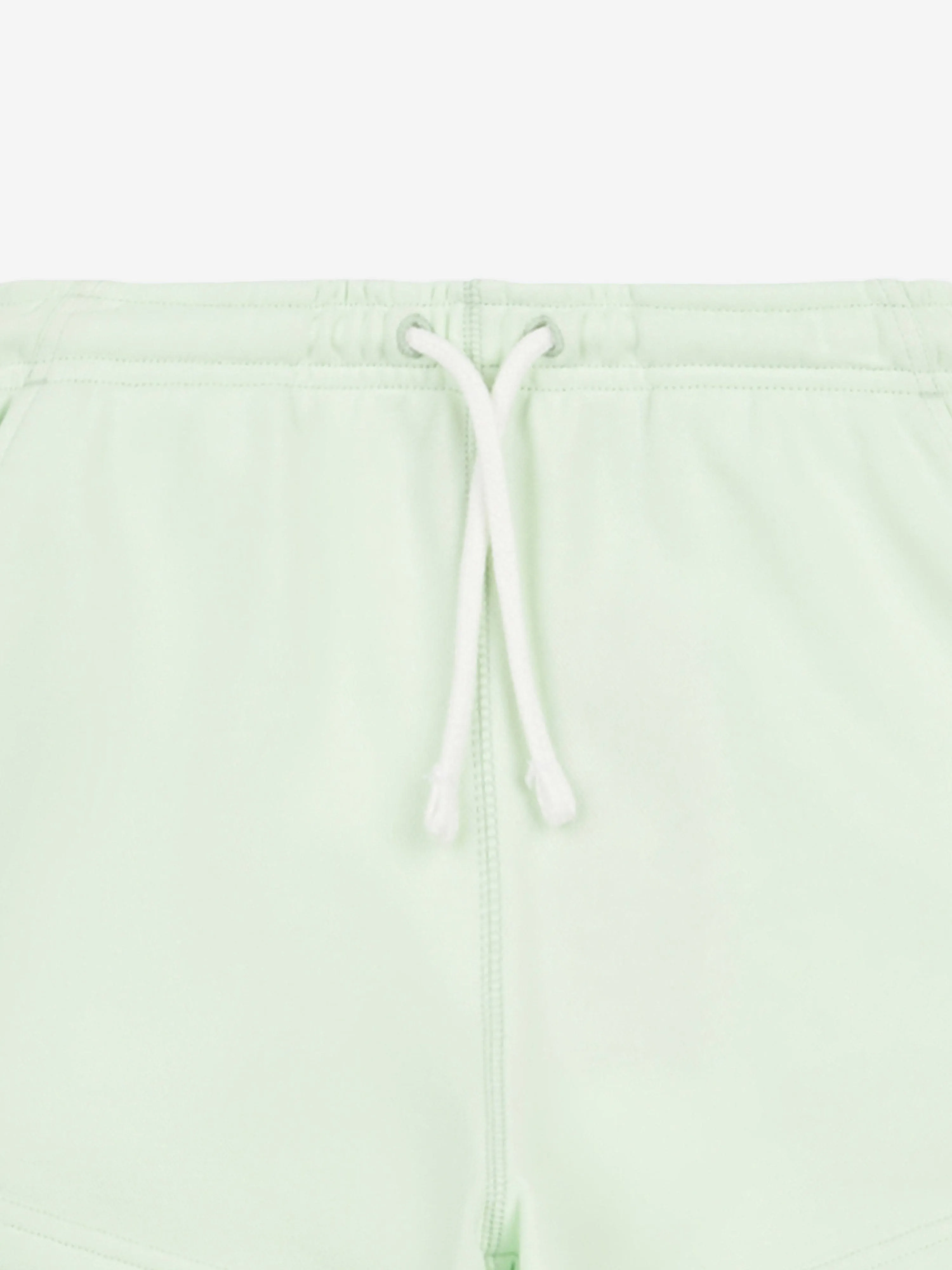 New Balance Girls French Terry Small Logo Shorts in Green