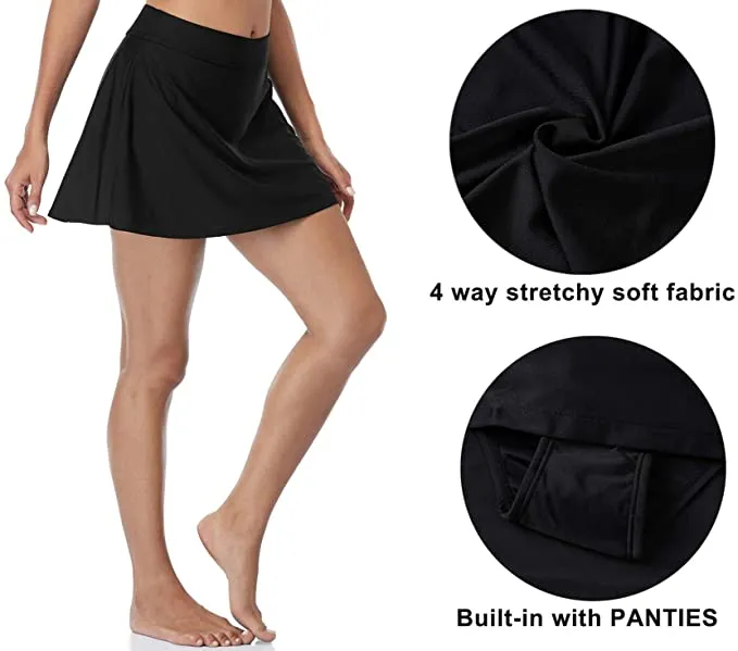 New BeautyIn Women's Swim Skirts Tankini Swimsuit Shorts Black, Sz XL!