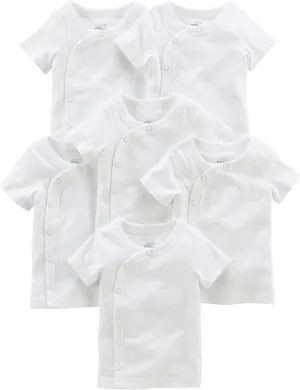New in package! Simple Joys by Carter's Baby 5-Pack Side-Snap Short-Sleeve Shirt, white, Newborn