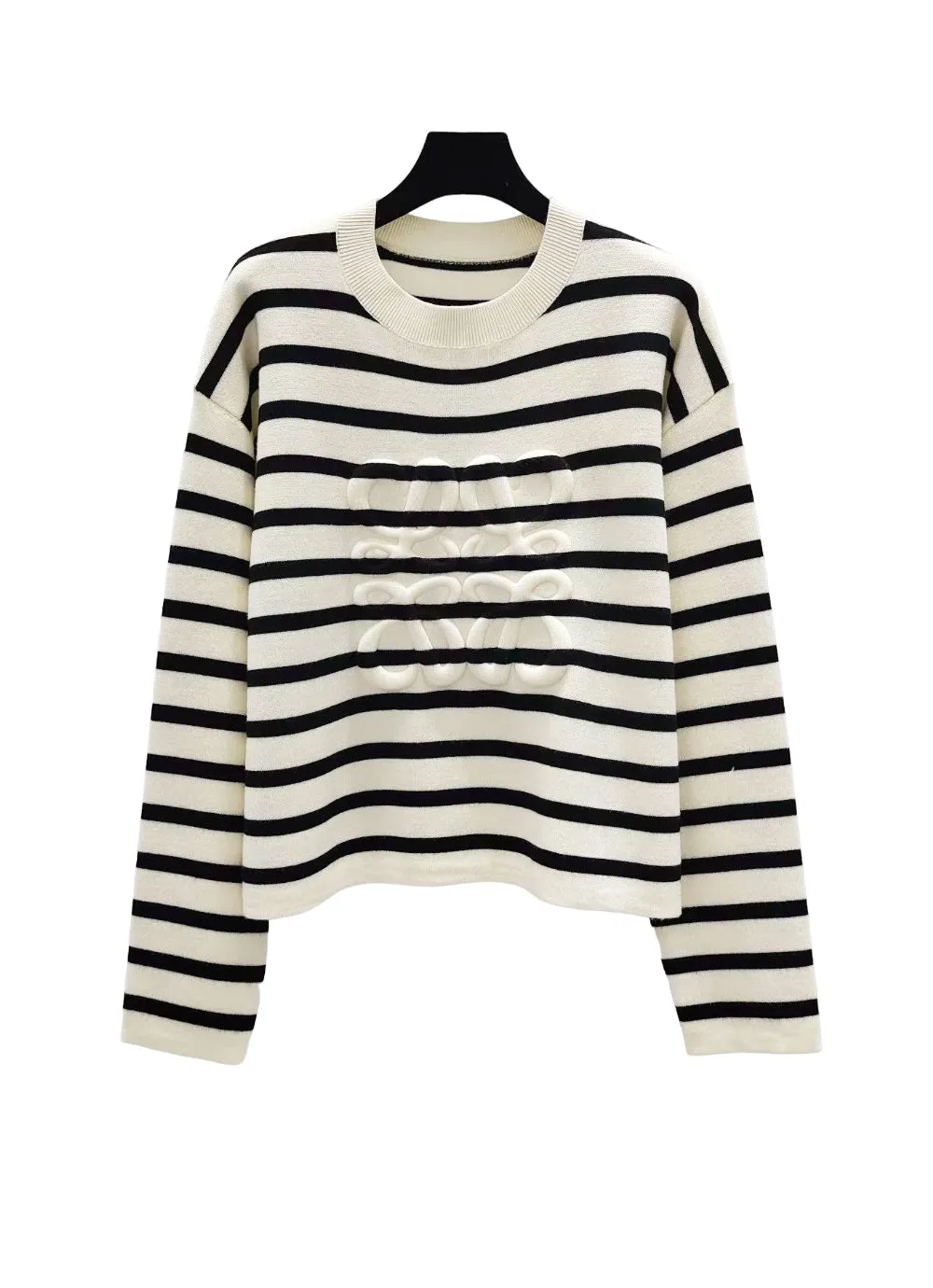 New striped contrast knitted long sleeve