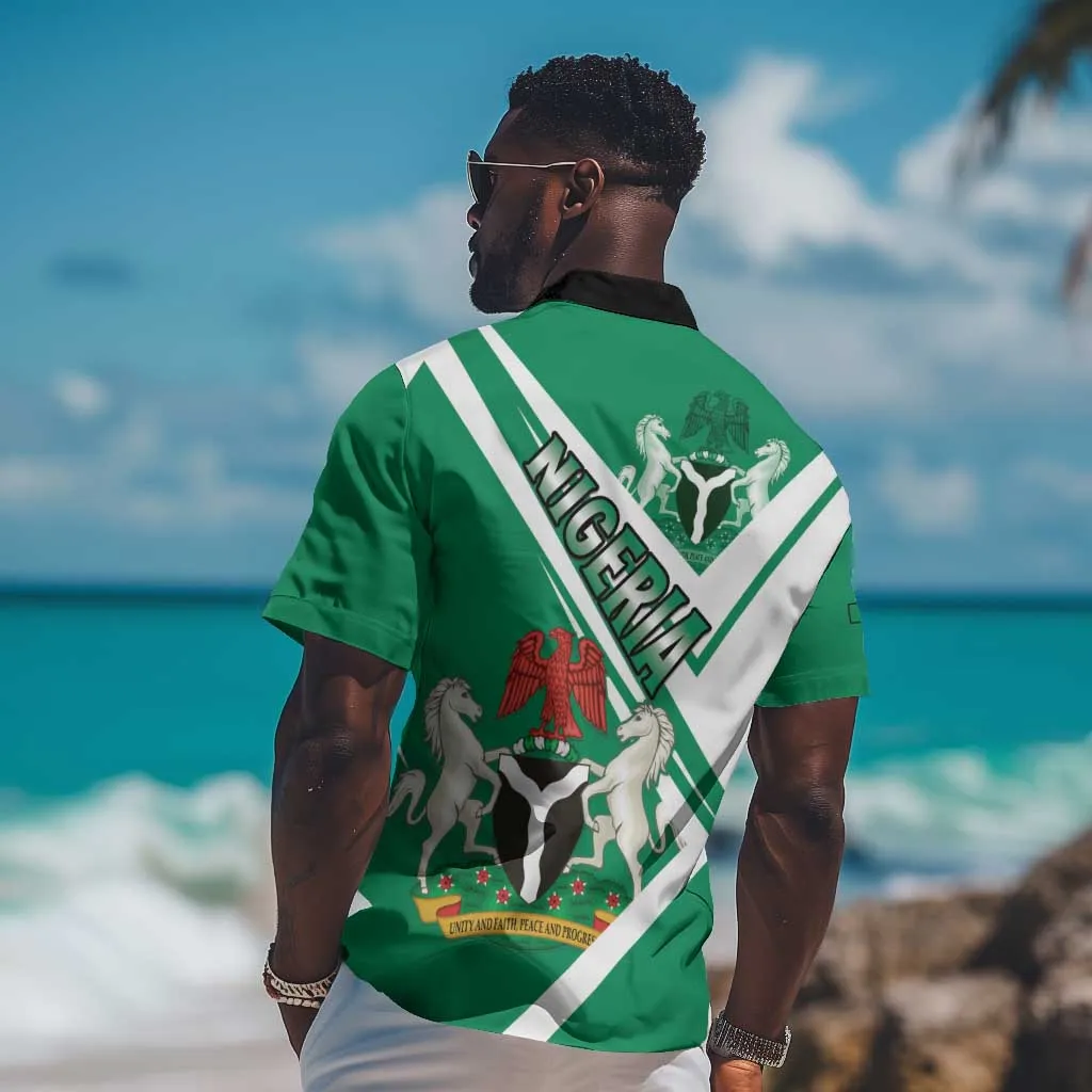Nigeria Coat Of Arms Sporty Style Hawaiian Shirt LT15