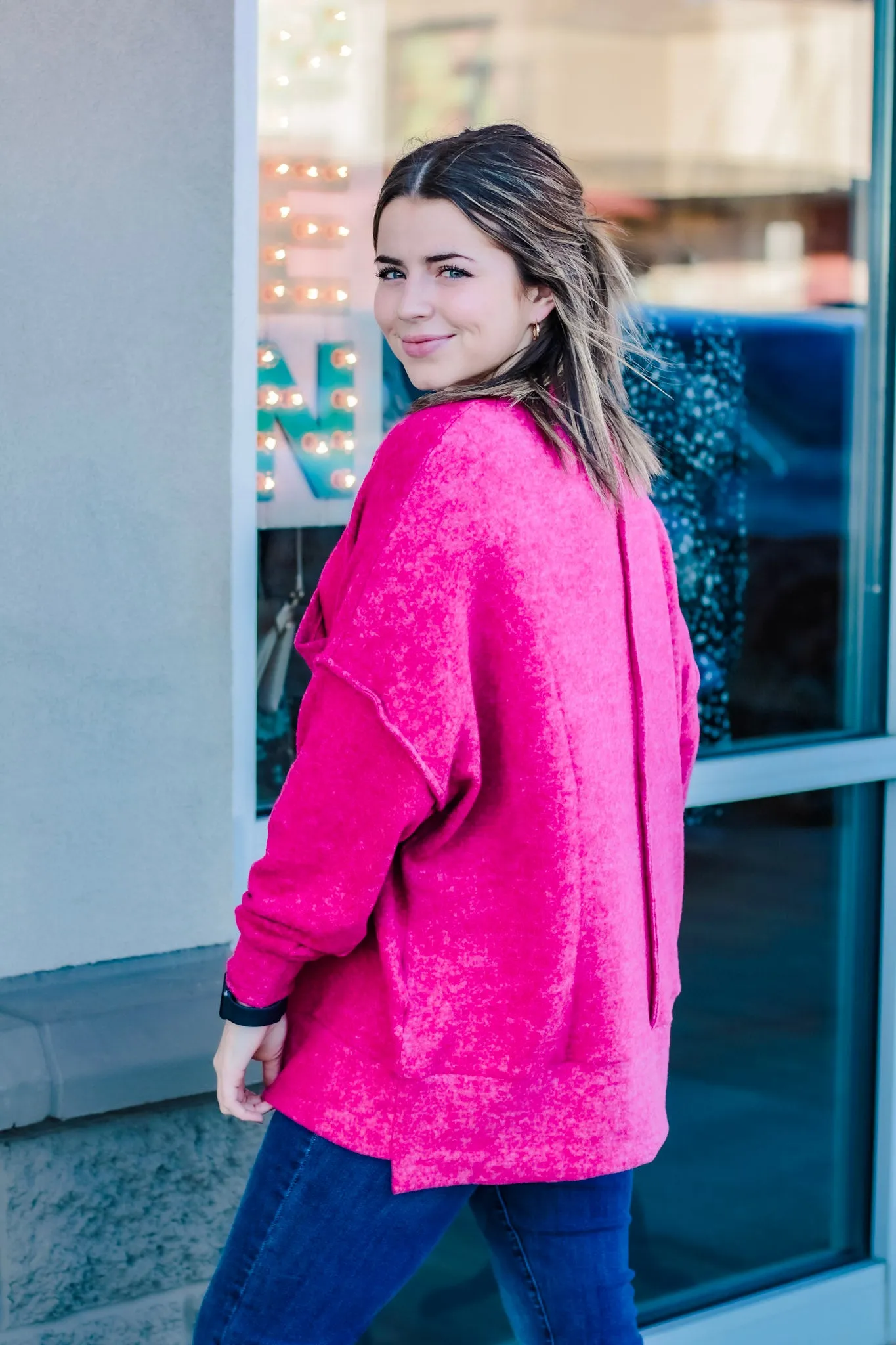 Night Owl Sweater in Magenta