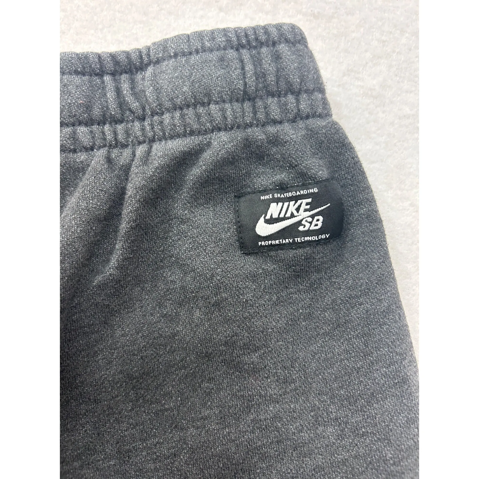 Nike SB Gray Shorts With Blue Logo Print Skateboarding Style #6989