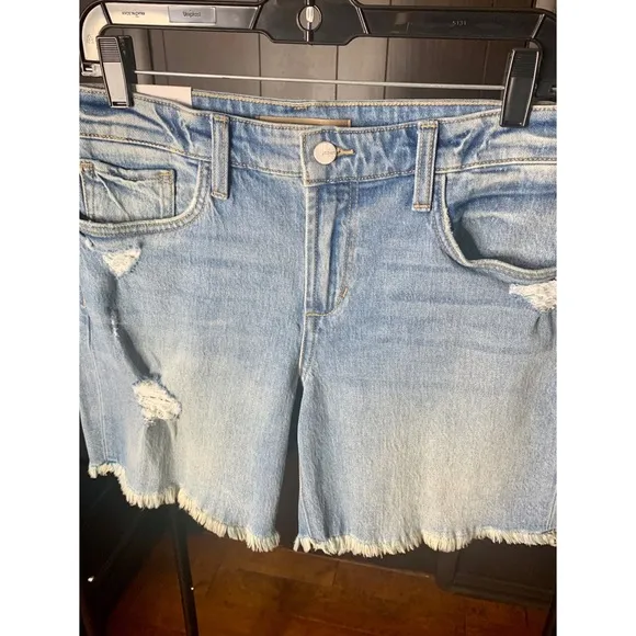 NWT JOE’S JEANS The Lara Ripped Denim Bermuda Shorts, Size 29
