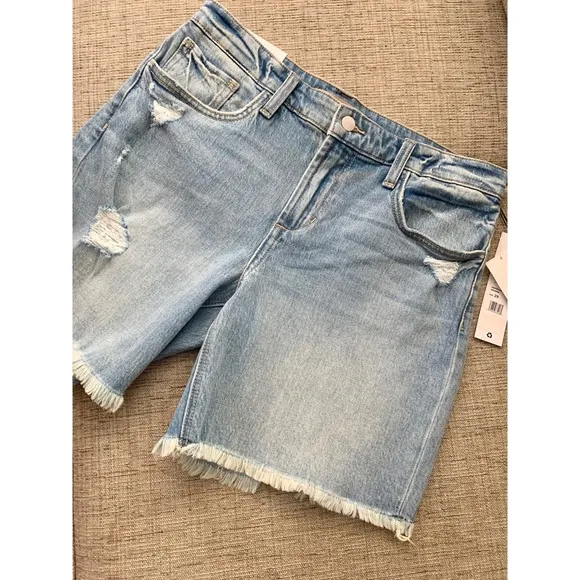 NWT JOE’S JEANS The Lara Ripped Denim Bermuda Shorts, Size 29