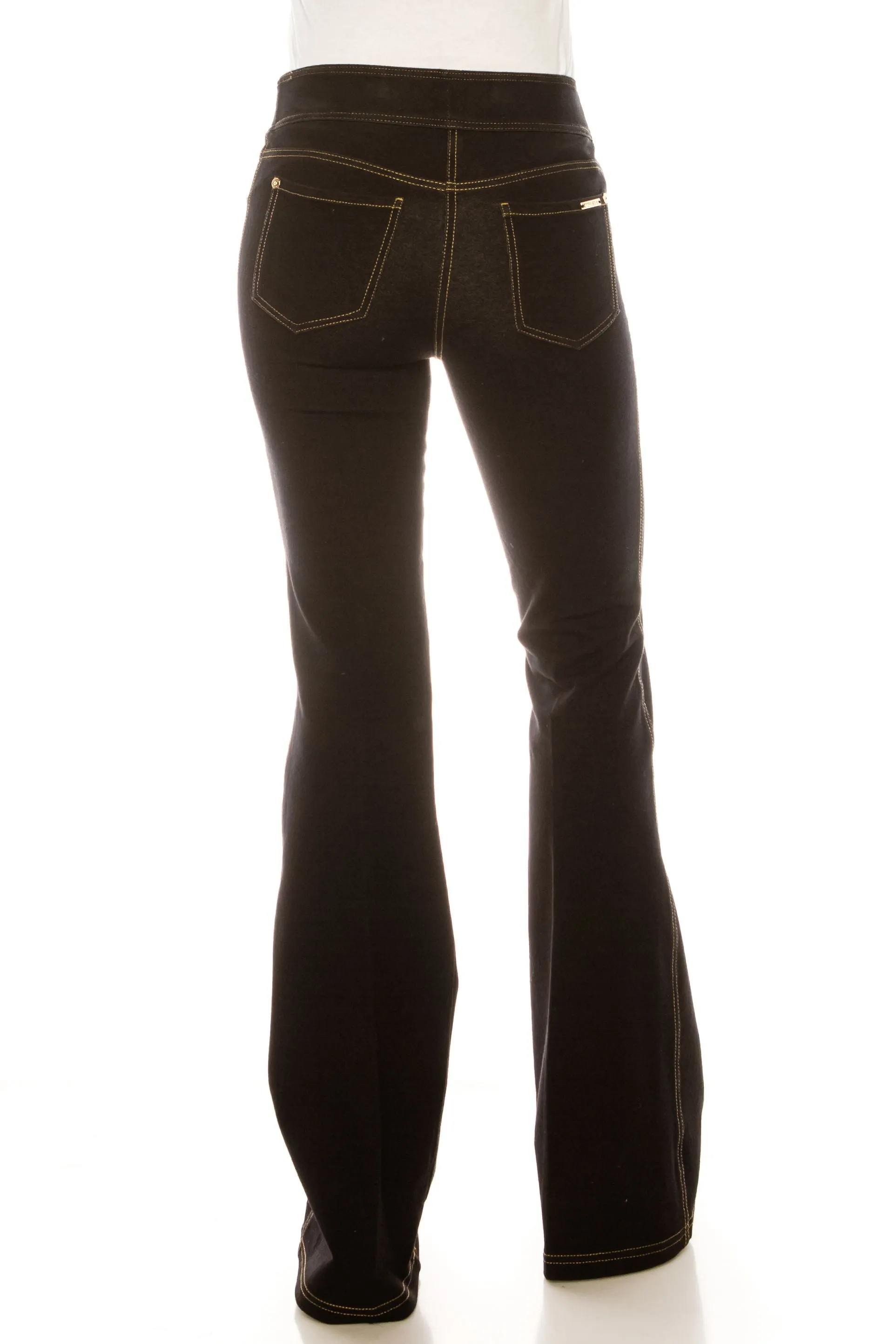 Nygard Elastic Waist 3-Pocket Flare-Cut Jeggings