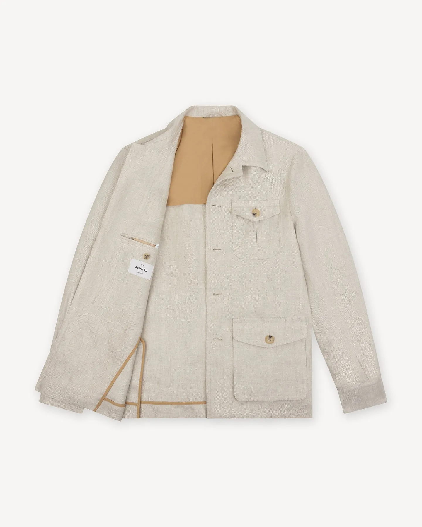 Oatmeal Linen Safari Jacket