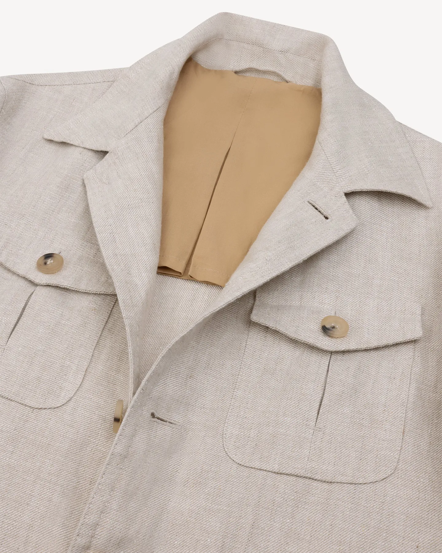 Oatmeal Linen Safari Jacket