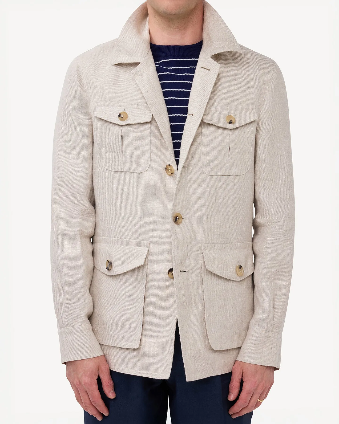 Oatmeal Linen Safari Jacket