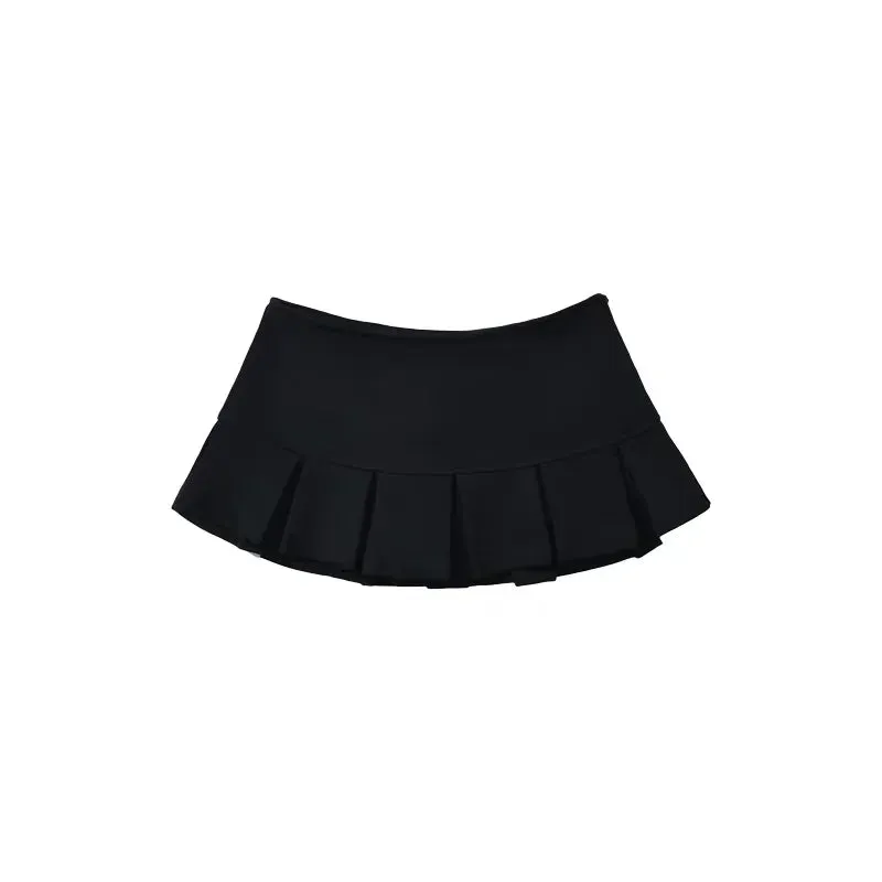 Obsidian Phoenix Low-Waist Pleated Mini Skirt