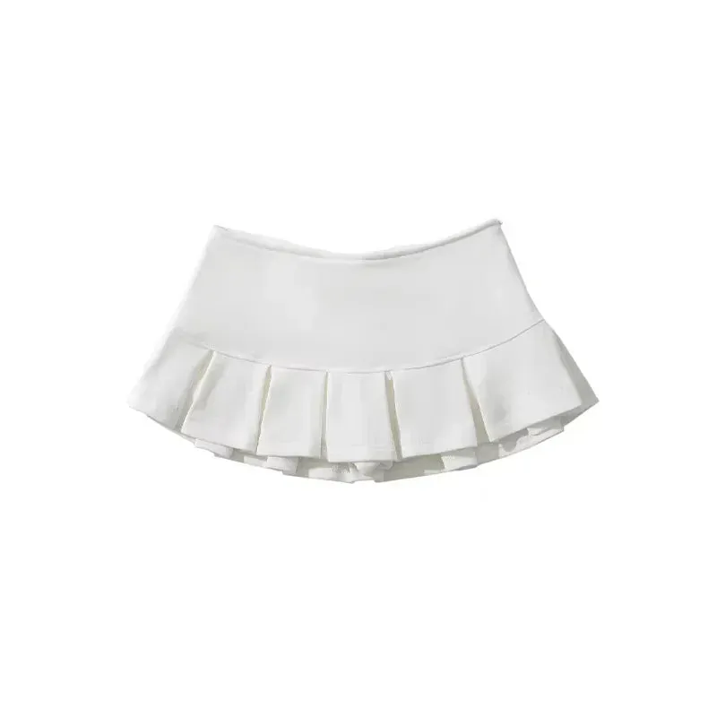 Obsidian Phoenix Low-Waist Pleated Mini Skirt