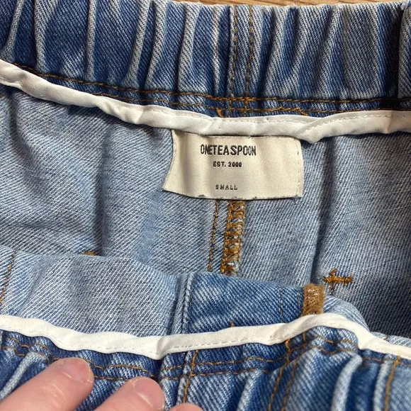 One Teaspoon denim shorts light blue wash