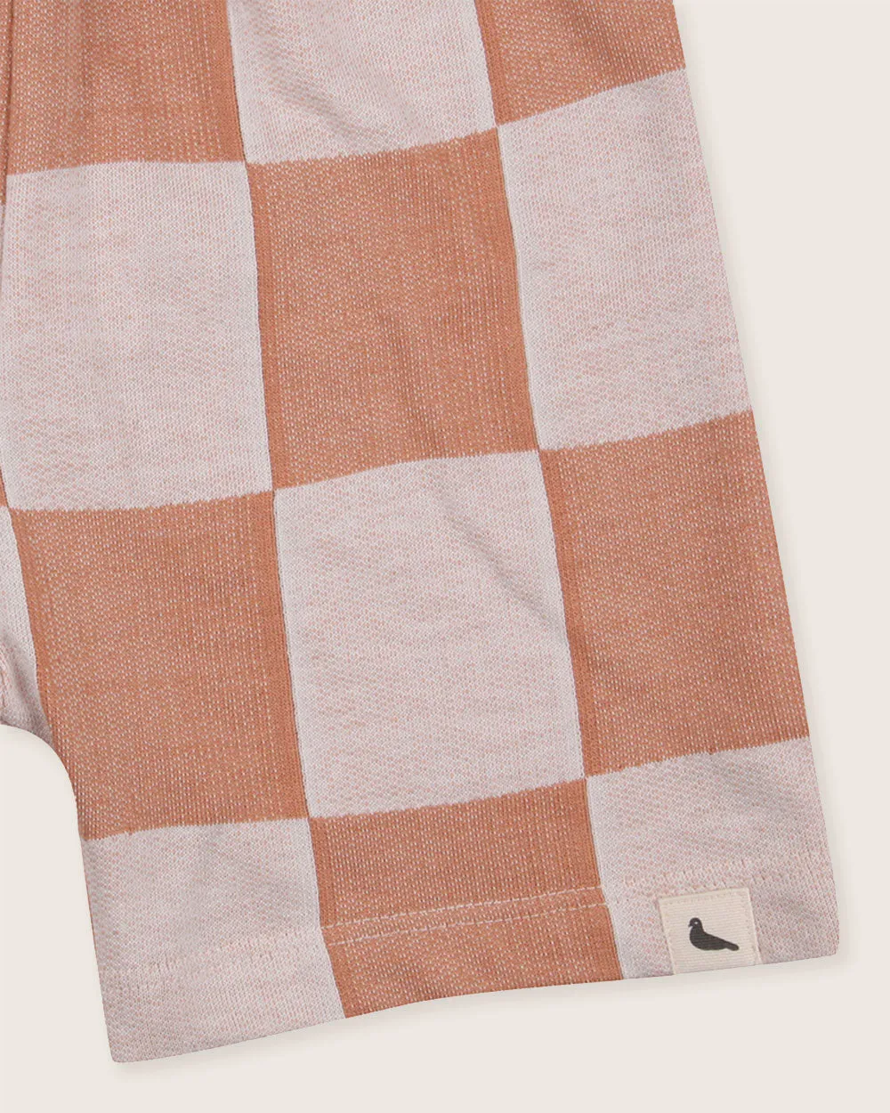 Orange Bold Check Print Shorts