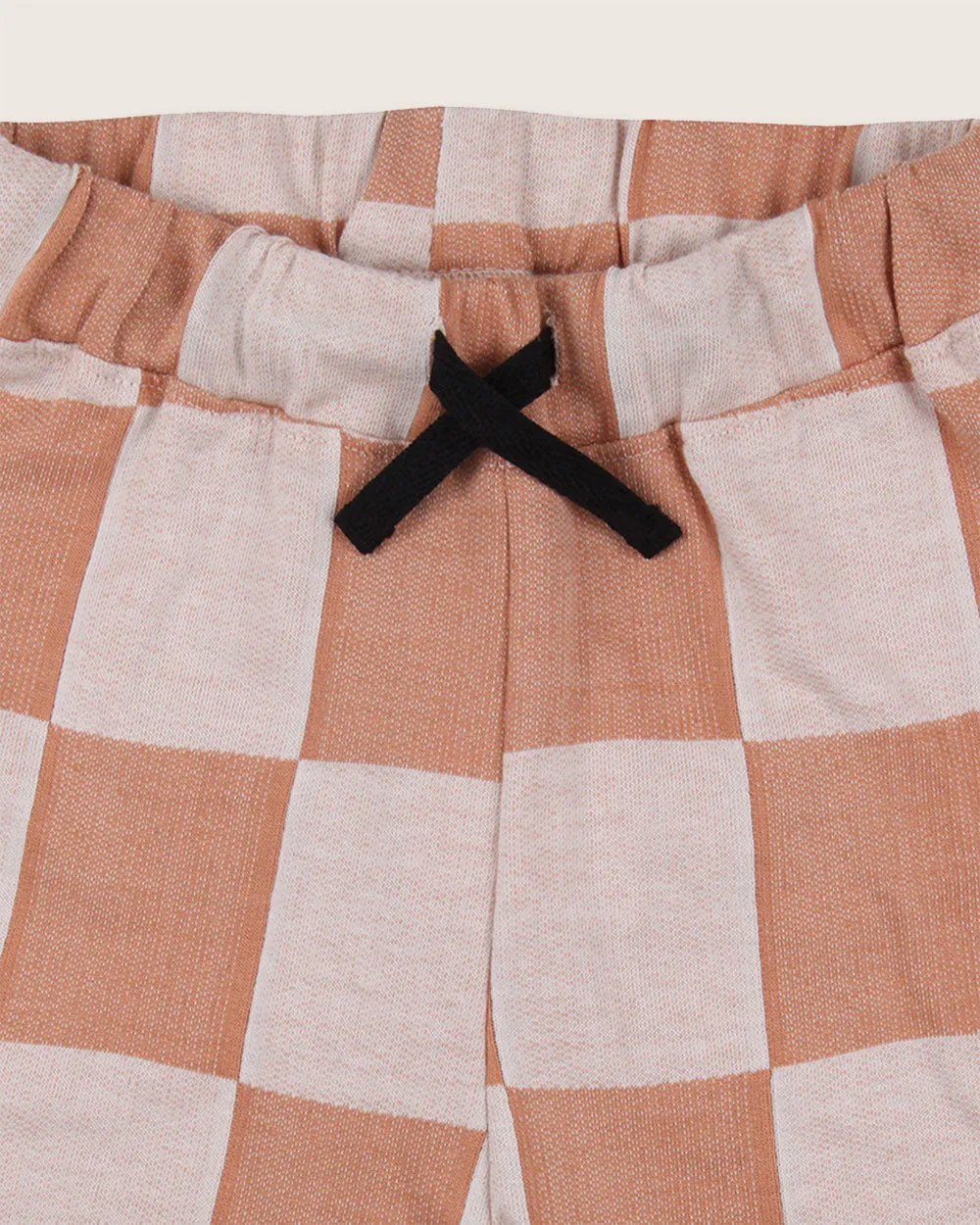Orange Bold Check Print Shorts