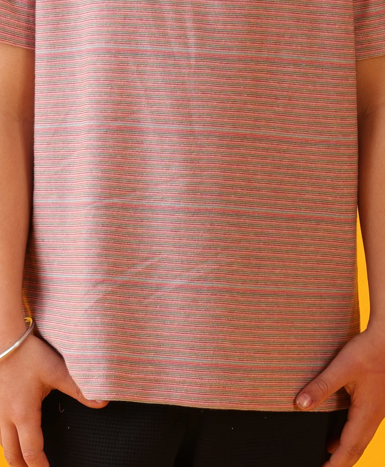 ORANGE STRIPES BLACK BOYS SHORTS SET - ORANGE/BLACK