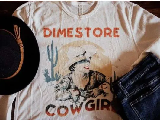 Original Cowgirl Clothing T-Shirts: Long Sleeve Dimestore Cowgirl