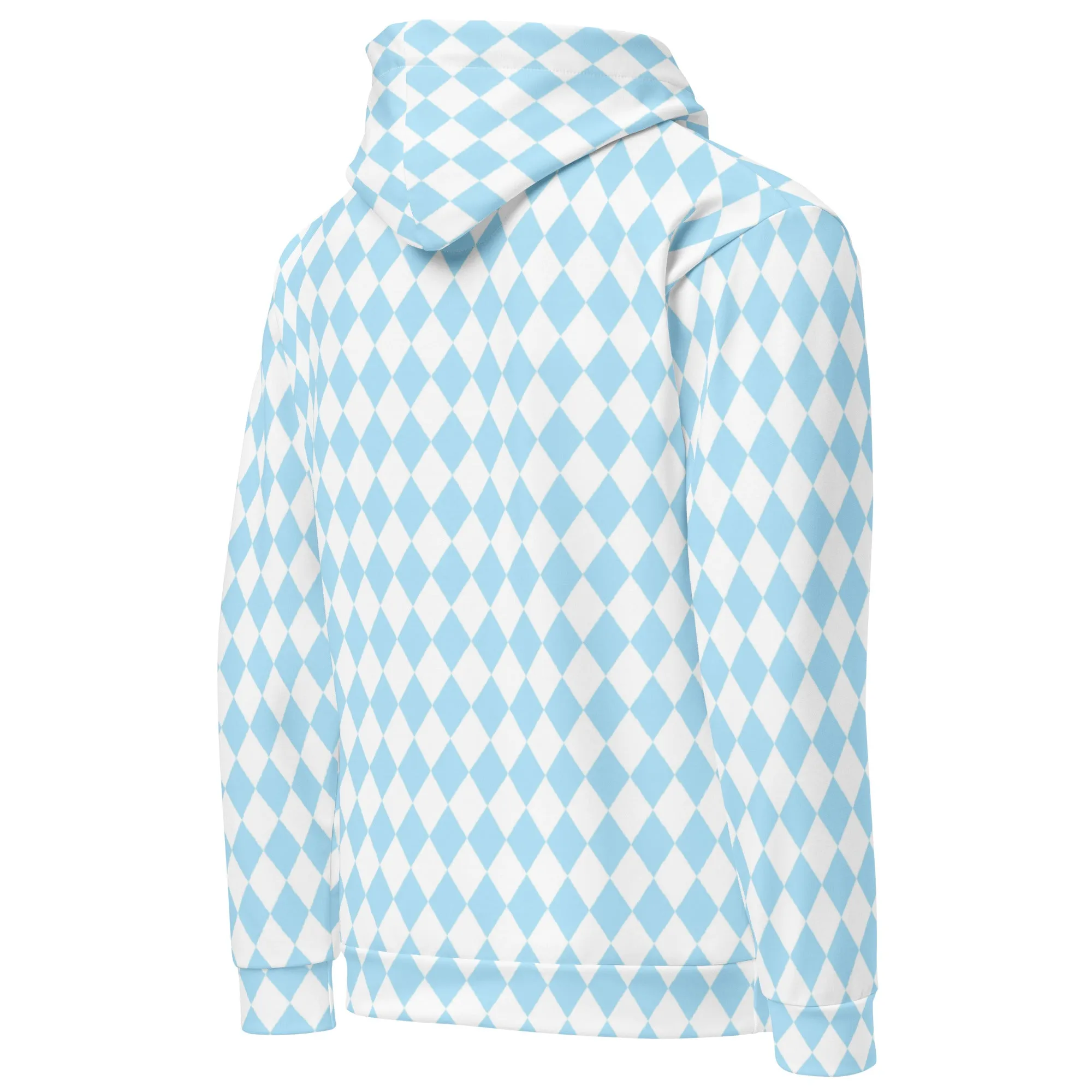 Oz Baby Blue   White Diamond Checkered Eco Hoodie