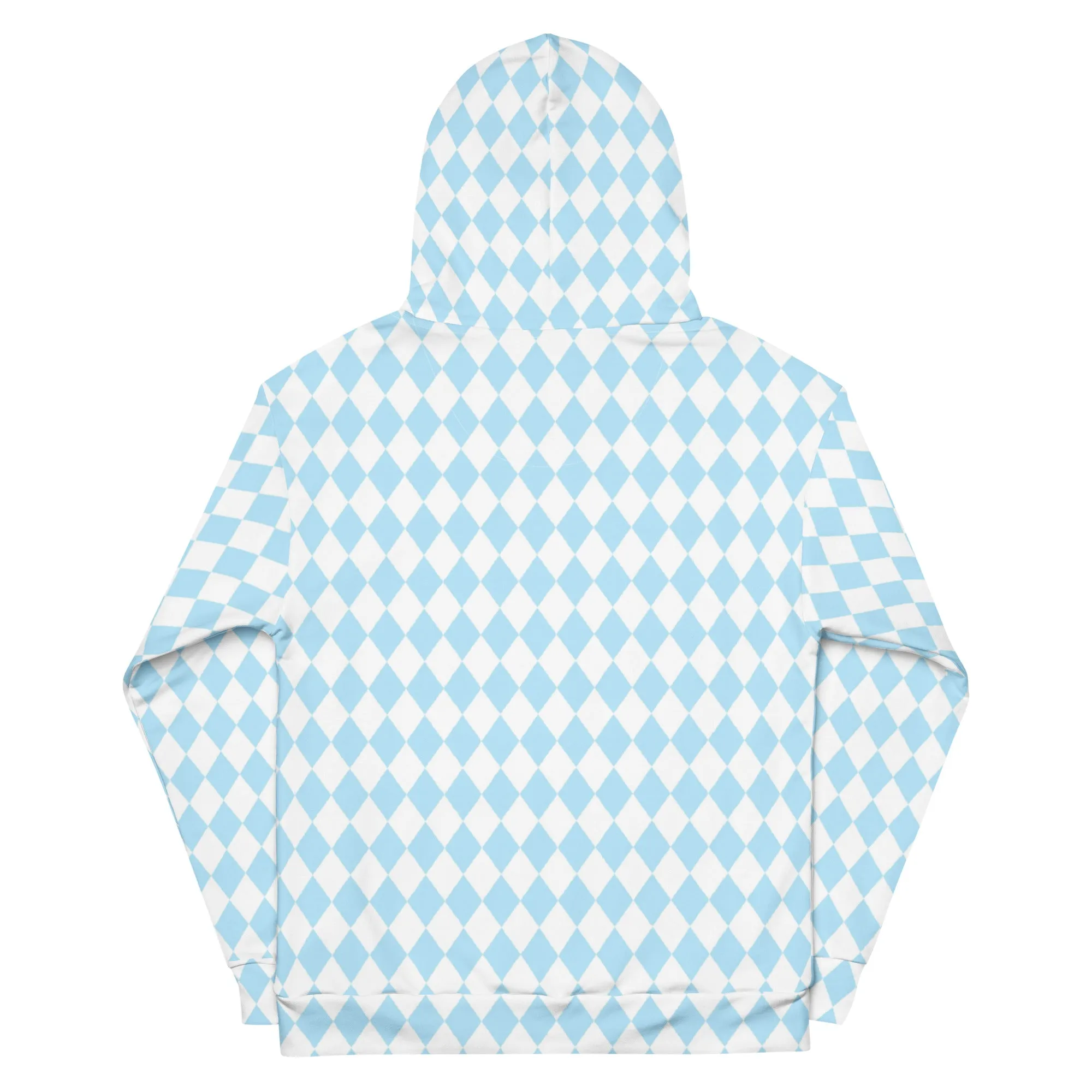 Oz Baby Blue   White Diamond Checkered Eco Hoodie