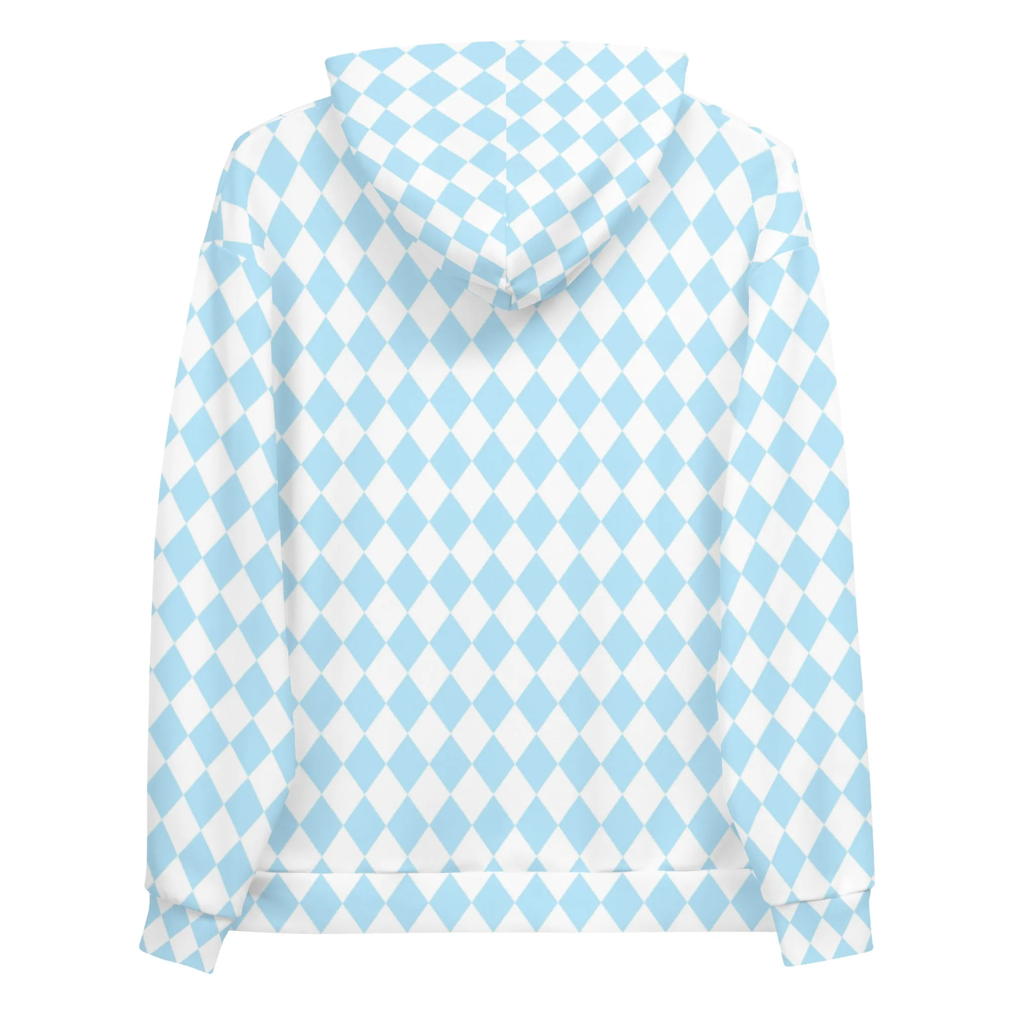 Oz Baby Blue   White Diamond Checkered Eco Hoodie