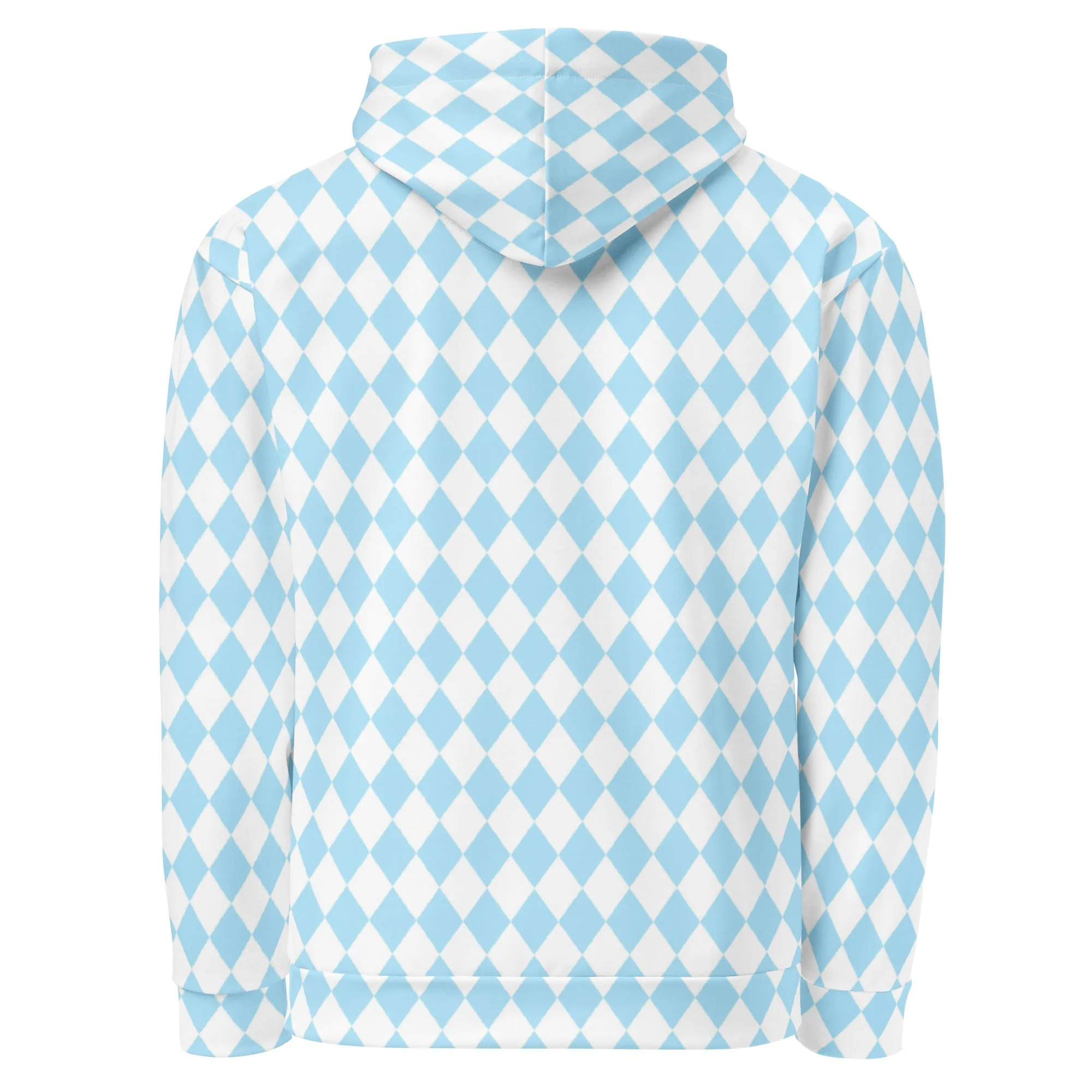 Oz Baby Blue   White Diamond Checkered Eco Hoodie