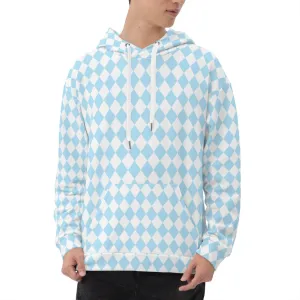 Oz Baby Blue   White Diamond Checkered Eco Hoodie