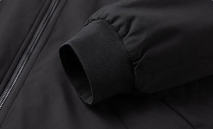 Padded and Thickened Solid Color Varsity Jacket for Men