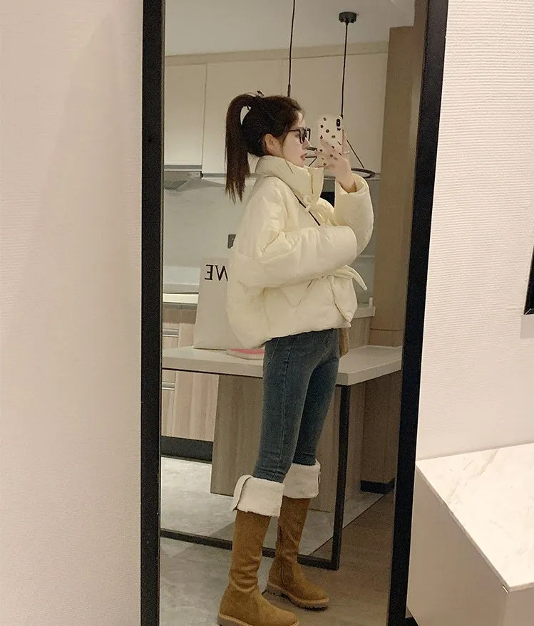 Padded and Water-Resistant Cropped Puffer Jacket for Women