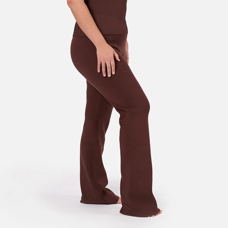 Pantalones acampanados tejidos