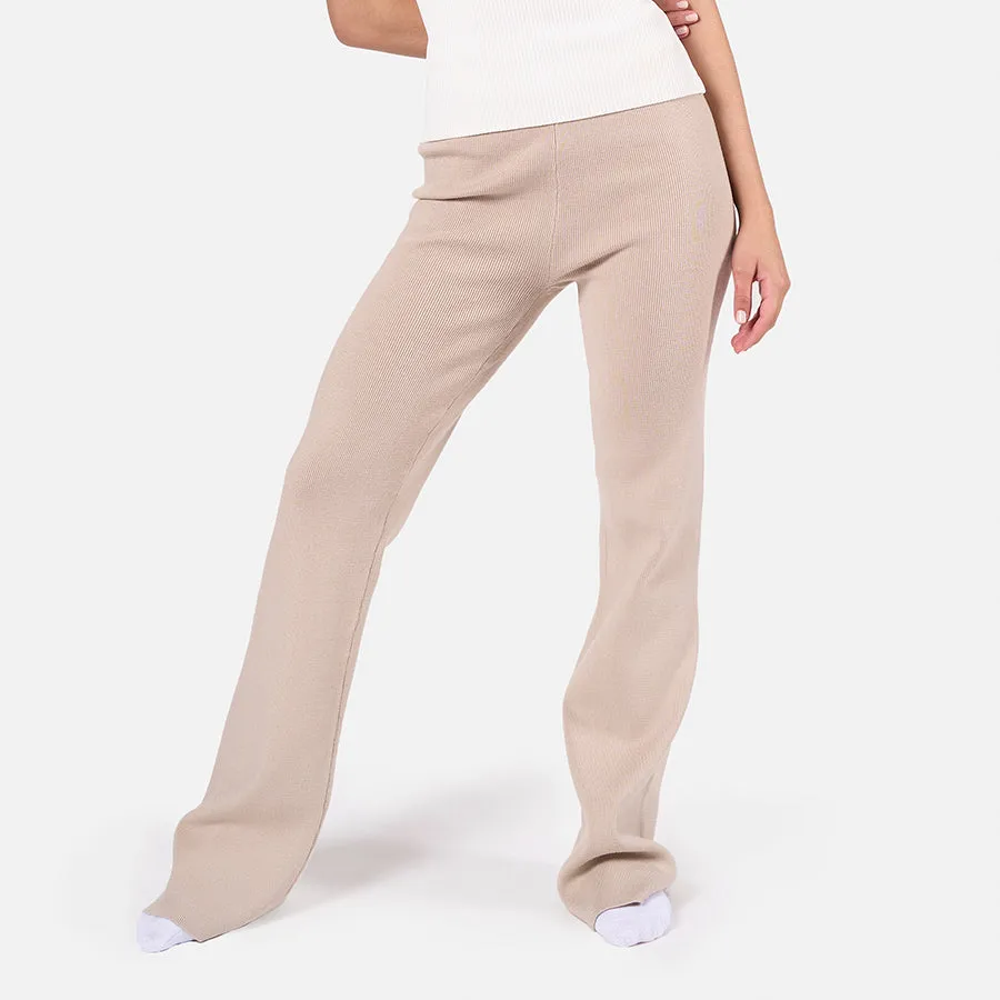 Pantalones acampanados tejidos