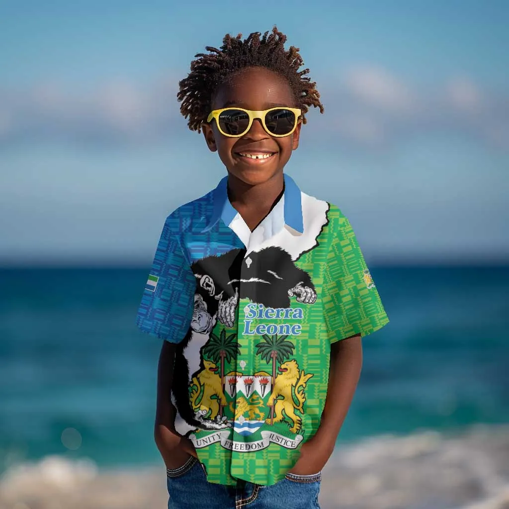 Personalised Afro Sierra Leone Kid Hawaiian Shirt Chimpanzee Mix African Pattern LT15