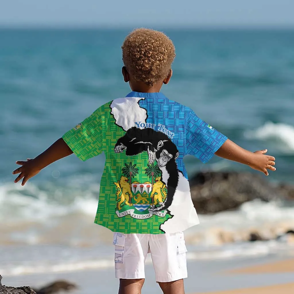 Personalised Afro Sierra Leone Kid Hawaiian Shirt Chimpanzee Mix African Pattern LT15