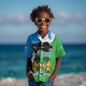 Personalised Afro Sierra Leone Kid Hawaiian Shirt Chimpanzee Mix African Pattern LT15