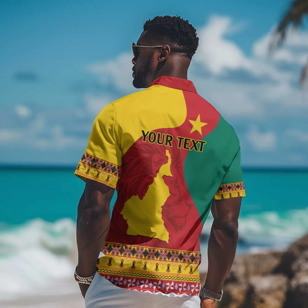 Personalised Cameroon National Day Hawaiian Shirt Cameroun Coat Of Arms With Atoghu Pattern LT14