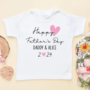 Personalised (Girl) Happy Father's Day Toddler & Kids T Shirt