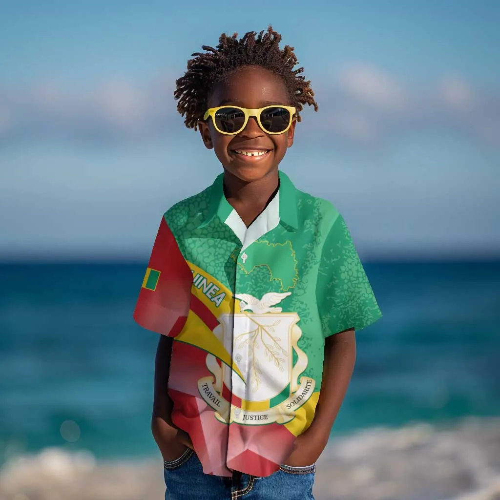 Personalised Guinea Independence Day Kid Hawaiian Shirt Happy 2 October Guinee Coat Of Arms LT14