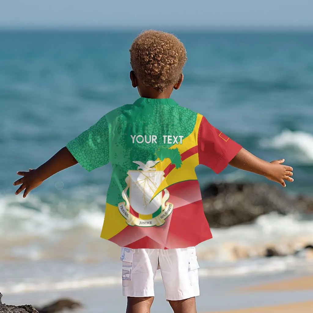 Personalised Guinea Independence Day Kid Hawaiian Shirt Happy 2 October Guinee Coat Of Arms LT14
