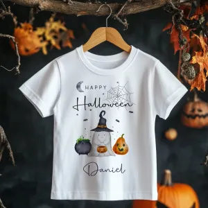 Personalised Halloween Ghost Witch Toddler & Kids T Shirt