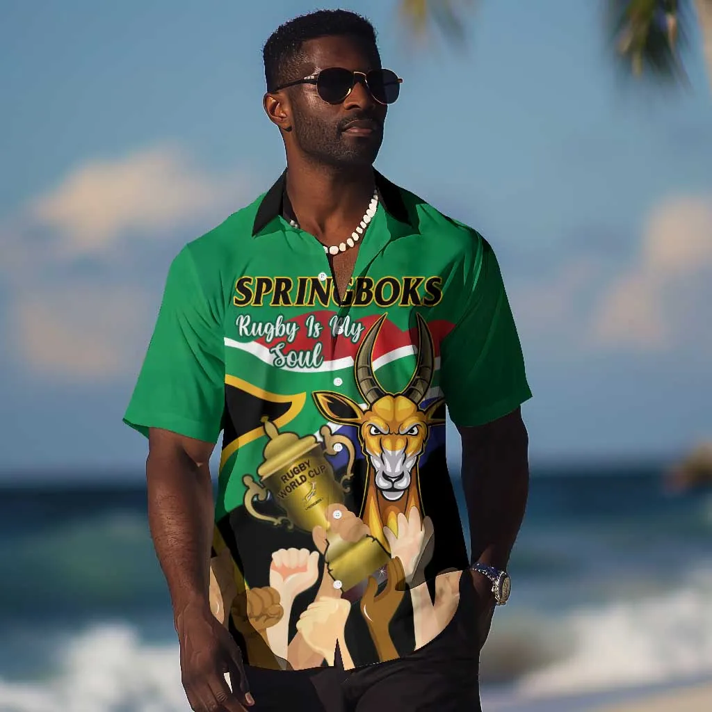 Personalised South Africa Special Holiday Hawaiian Shirt Springboks Champions Celebration Rugby Is My Soul LT14