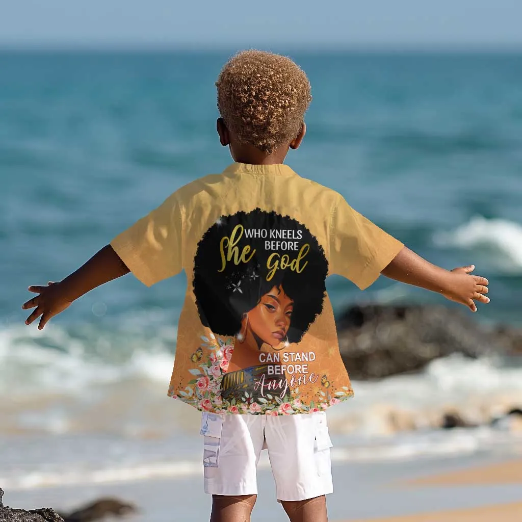 Personalized African Black Women Kid Hawaiian Shirt She Who Kneels Before God DT02