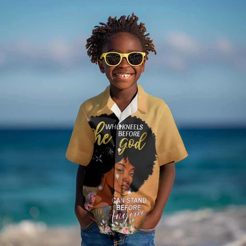 Personalized African Black Women Kid Hawaiian Shirt She Who Kneels Before God DT02