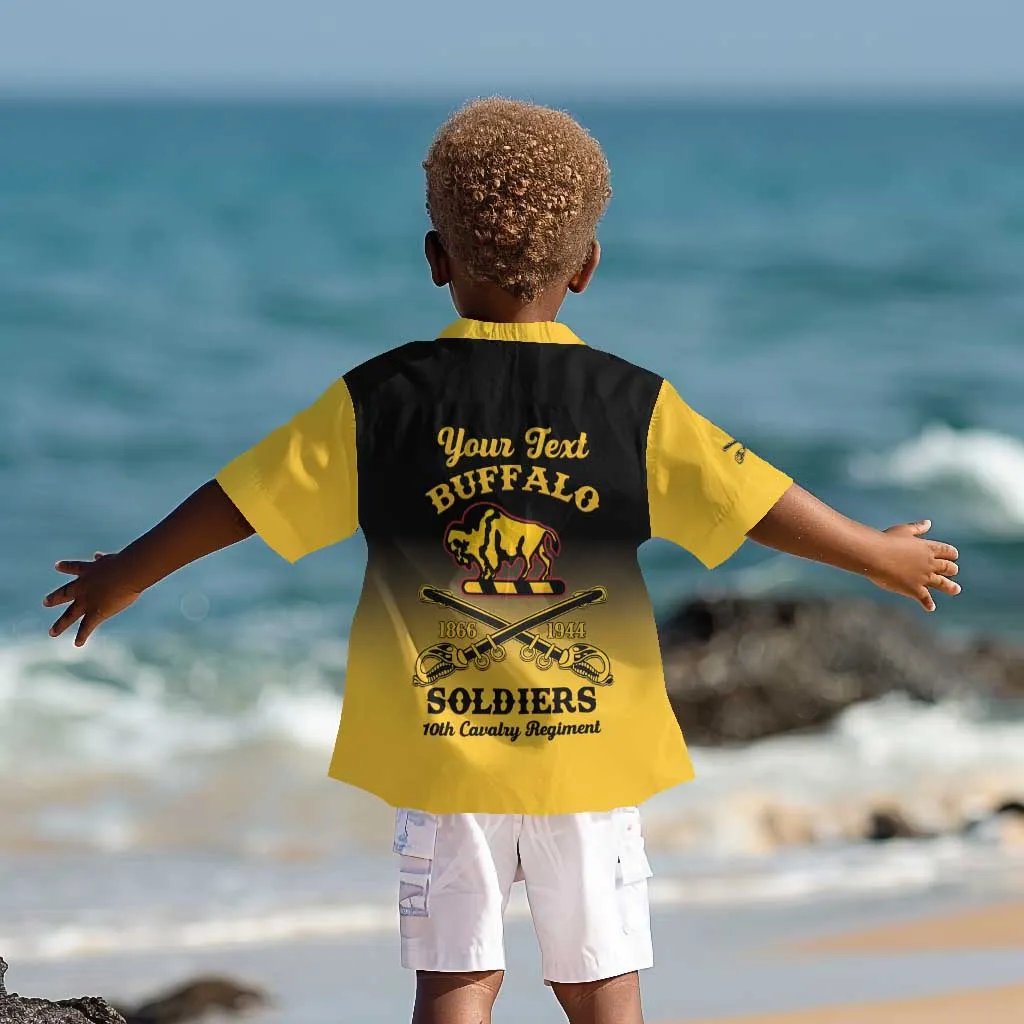 Personalized Afro-Americans Buffalo Soldiers Kid Hawaiian Shirt 10th Cavalry Regiment LT15
