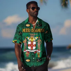 Personalized Afro-Jamaicans Merri Crissmuss Hawaiian Shirt Coat Of Arms - Xmas LT18