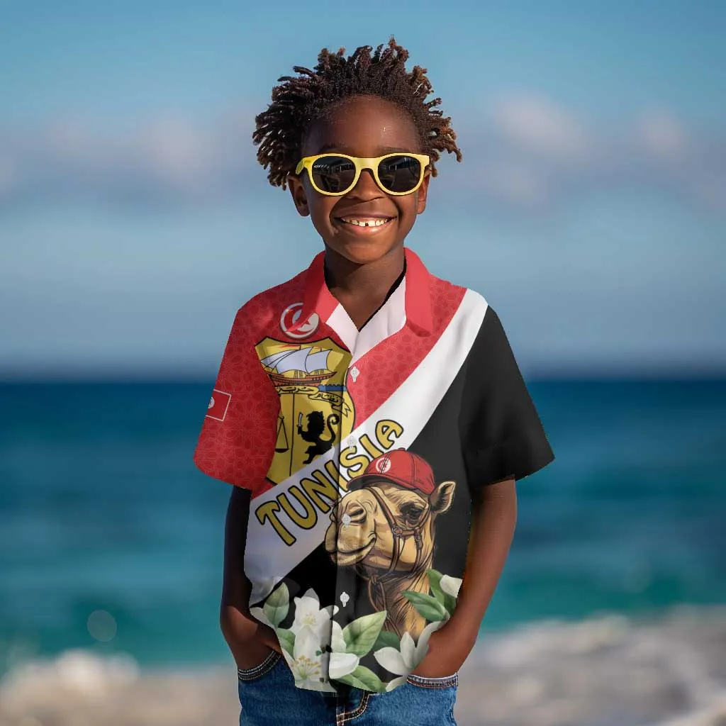Personalized Afro Tunisia Kid Hawaiian Shirt Camelus Dromedarius With Jasmine LT15